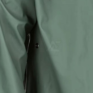 Veste de pluie longue unisexe verte imperméable à capuche avec poches et fermeture éclair, coupe classique, pour adulte, vêtement d'extérieur - Product Image 5