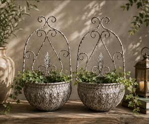 Macetero de Pared Metálico Vintage con Diseño Ornamental, Soporte Colgante para Macetas, Decoración de Pared para Jardín y Hogar - Product Image 6