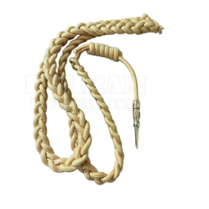 Aiguillette Tactique de Haute Qualité, Accessoires de Cordons d'Épaule Uniformes, Tressée en Fil Métallique Doré et Argenté, pour Vêtements - Product Image 1