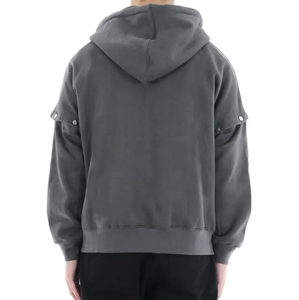 Sweat à capuche streetwear personnalisé de haute qualité en coton 500 g/m², en molleton bouclette, style vintage délavé à l'acide, effet soleil, imprimé DTG, pour hommes - Product Image 2
