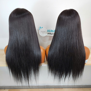 Wholesale Price Bone Straight 5x5 Closure Transparent Lace <b>Wig</b> Double Drawn Virgin Hair Vietnam Medium Cap <b>Wigs</b> - Product Image 2