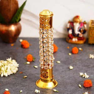 Brass Crystal <b>Incense</b> Holder with Ash Catcher Decorative <b>Incense</b> Stick Burner for Home Meditation Yoga and Spiritual Decor - Product Image 2