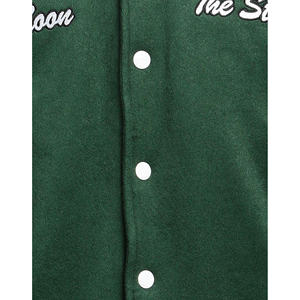 Veste de baseball universitaire en coton 100% unisexe sur mesure, style streetwear, col montant avec broderie sur le devant - Product Image 4