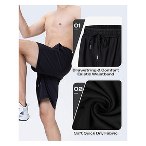 กางเกงออกกำลังกายสำหรับผู้ชาย น้ำหนักเบา แห้งเร็ว เหมาะสำหรับวิ่งและเล่นบาสเก็ตบอล มีกระเป๋าซิป ระบายอากาศได้ดี สวมใส่สบาย - Product Image 4