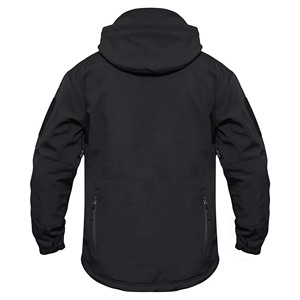 Chaqueta de Invierno para Hombre con Capucha, Acolchada, Resistente al Viento, Cierre de Cremallera, Color Negro Sólido, Prenda Exterior Informal, Corte Regular, Exterior de Poliéster - Product Image 2