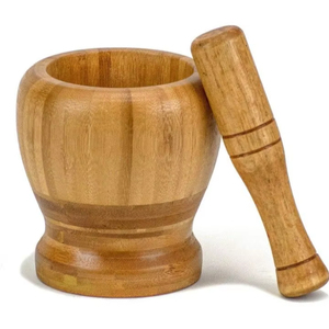 Multipurpose Wooden Mortar and Pestle Set Durable <b>Grinder</b> for Spices <b>Herbs</b> Nuts Seeds Kitchen Accessories - Product Image 1