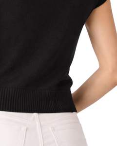 Suéter de Punto sin Mangas para Mujer, Color Negro, Cuello Redondo, Chaleco Ligero, Estilo Casual de Verano, Diseño Minimalista con Bordado - Product Image 5