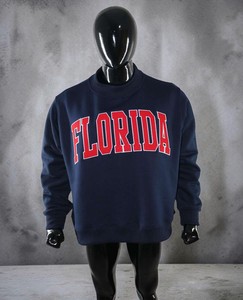 เสื้อสเวตเชิ้ตคอกลมโอเวอร์ไซส์สำหรับผู้หญิง แบรนด์ Florida Custom ผ้าคอตตอนฟลีซหนานุ่ม ปักลายเชนีลล์ ตกแต่งด้วยผ้าแอพพลิเค สำหรับฤดูใบไม้ร่วงและฤดูหนาว - Product Image 1