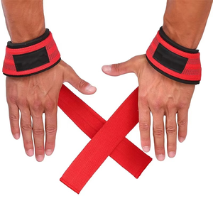 Sangles de poignet pour la musculation avec logo personnalisé, rembourrées en néoprène, robustes, antidérapantes, avec fermeture éclair, protection professionnelle pour hommes - Product Image 1