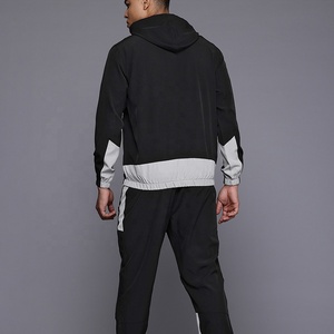 Custom Lightweight <b>Waterproof</b> Orange Nylon Windbreaker Tracksuit Set <b>Mens</b> Hooded Zip Up Jacket and Pants Two Piece <b>Suit</b> - Product Image 3