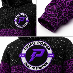 Nouveau Hoodie Oversize Tendance Noir Violet Imprimé Léopard pour Homme, Sweat-shirt à Capuche Streetwear Personnalisé, Fournisseur OEM - Product Image 3