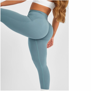 High Waist Fitness <b>Yoga</b> Leggings <b>Pants</b> and Seamless Sports Bra Set Hot Sales Women's Mesh Sportswear Solid compression Leggings - Product Image 3