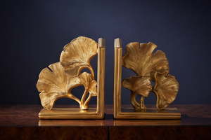 Sujetalibros de oro con diseño de hoja botánica y textura fundida, centro de mesa para escritorio, listado de proveedor para pedidos al por mayor - Product Image 3