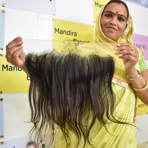 100% cuticule alignée naturel en gros enchevêtrement gratuit cheveux noir 13*4 frontal droite vietnamien Extensions de cheveux humains - Product Image 2