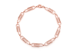 Geometric Link Gold Plated Chain Bracelet Minimalist Everyday Wear Unisex - Product Image 2