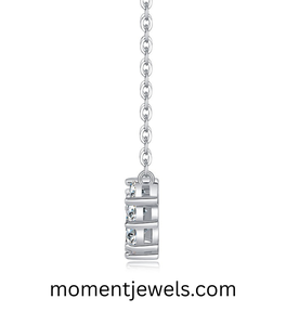 Collier pendentif en moissanite, argent S925 plaqué or 18 carats, chaîne à maillons ronds, bijoux pour mariage, fiançailles, cadeau d'anniversaire - Product Image 2