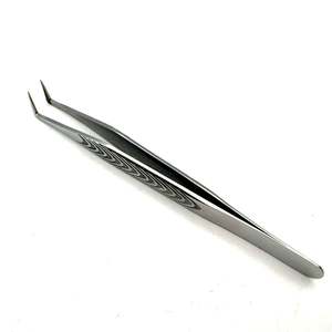 Pinzas de Precisión para Pestañas de Acero Inoxidable, Punta Delgada de 90 Grados, Superficie Lisa, Herramienta para Extensión de Pestañas Voluminosas - Product Image 5