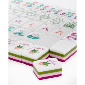 Custom Rose 4-Layer Acrylic <b>Mahjong</b> Tiles 160pcs Luxury Durable Eco-Friendly Christmas Entertainment <b>Set</b> - Product Image 3