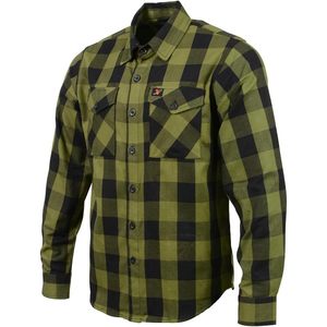 Men's <b>Green</b> <b>Black</b> Plaid Long Sleeve Button Down Casual Shirt 100% Cotton Flannel Autumn Wear Full Length Collar - Product Image 1