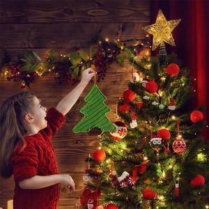 Adornos de ratán hechos a mano en forma de árbol de Navidad, decoración de pared, perchas de mimbre - Product Image 4