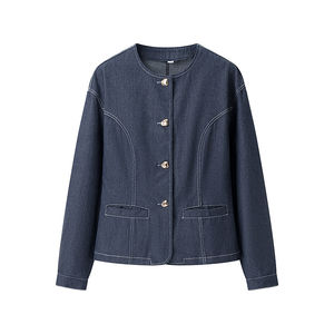 Conjunto de Chaqueta y Jeans Holgados de Mezclilla para Mujer, Corte Ajustado, con Botones, Venta al Por Mayor en Línea a Precio Razonable - Product Image 2