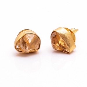 Boucles d'oreilles en citrine, pierre précieuse naturelle plaquée or 18 carats de haute qualité, bijoux en or vermeil 14 carats pour un usage quotidien. - Product Image 1