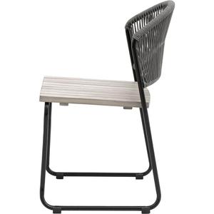 Outdoor PE Wicker <b>Garden</b> <b>Chair</b> Metal Frame Wood Look Seat Patio Dining <b>Chair</b> for Hotel Courtyard Villa - Product Image 6