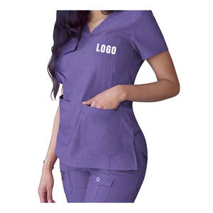 Nouveaux uniformes d'hôpital tendance, écologiques et légers : pantalon et chemise de travail médicaux avec boutons pour infirmières et médecins - Product Image 6