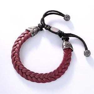 Pulsera de Cuero Casual/Deportiva de Alta Calidad para Hombre, Ajustable y Trenzada - Product Image 1