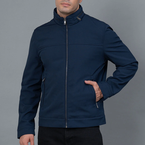 Chaqueta Bomber Casual de Cuero PU para Hombre, Cuello Redondo, Cierre de Cremallera, Color Negro Sólido, Cortavientos, con Capucha, Estilo Motero para Invierno, 120g - Product Image 3