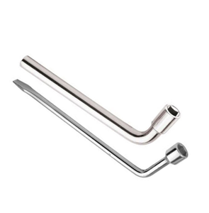 Llave de rueda cromada en forma de L | OEM Acero al carbono 2000lb-ft Capacidad de par Grado industrial para coche Van Truck Tire Nut - Product Image 1