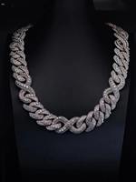 Collier chaîne cubaine en diamant écologique, bijoux de luxe élégants et tendance pour hommes et femmes, accessoire hip-hop disponible à la vente