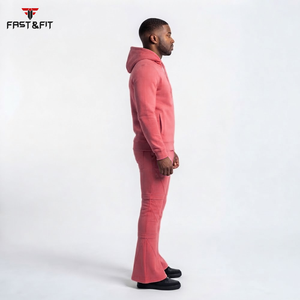 New Design <b>Men</b> Suit Gym Tracksuit Custom Made Hoodie with Flared <b>Trouser</b> Tracksuit Regular Fit Solid Color <b>Sports</b> - Product Image 6