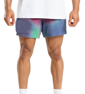 Shorts de malla sublimados personalizados con estampado completo, shorts de baloncesto de malla sublimada transpirables de secado rápido para hombre - Product Image 5