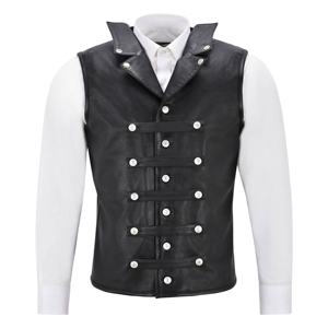 Chaleco de Cuero Genuino Personalizado para Hombre, Chaleco sin Mangas con Múltiples Bolsillos, Impermeable, Transpirable, Estilo Motociclista, Informal para Invierno y Actividades al Aire Libre - Product Image 6