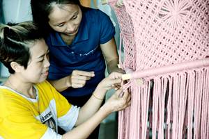 Hamac JNC en macramé de style bohème pour la détente en plein air et la décoration de la maison - Product Image 6