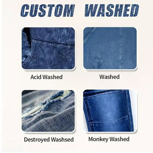 New Style Brand <b>Men's</b> Wide Leg Denim Cargo Biker <b>Jeans</b> Washed Blue Side Pockets Waterproof Breathable Eco-Friendly 2026 - Product Image 5