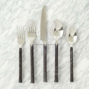 Ensemble de couverts en acier inoxydable avec manche texturé argenté, cuillère, fourchette, couteau, vaisselle, vente en gros, personnalisable, pour la restauration fine, la maison et la cuisine - Product Image 4