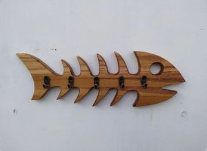Colgador de Pared Irregular con Forma de Espina de Pescado de Madera, Adorno Decorativo Mediterráneo para Cafetería, Bar, Restaurante - Product Image 4