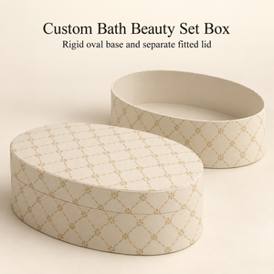 Boîte en papier ovale personnalisée à motif de perles pour ensemble de beauté et de bain, emballage avec logo OEM - Product Image 1