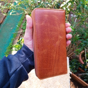 Cartera Larga de Cuero Genuino Vintage Abierta para Mujer, Regalo Personalizado, Gran Capacidad, Impermeable, Color y Logotipo Personalizables, LSW-0070 - Product Image 5