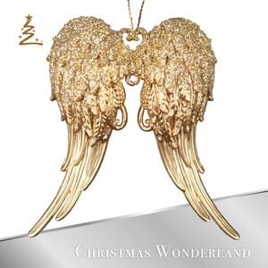 Vente en gros Décoration d'arbre domestique Noël Nouvel An Peinture dorée Acrylique Ailes d'Ange Ornement - Product Image 2