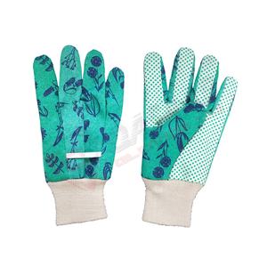 Vente en gros de gants tricotés en coton bon marché de protection en pointillés pour le travail Gants d'impression de fleurs d'automne Gants chauffés d'hiver pour femmes - Product Image 1