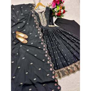 Robe de soirée élégante pour femmes avec pantalon et dupatta, ensemble élégant - Product Image 2