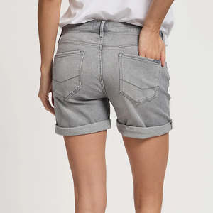 Shorts de Mezclilla Casuales Transpirables de Alta Calidad para Mujer, Corte Ajustado, Cintura Alta Elástica, para Verano - Product Image 3