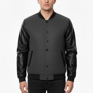 Veste en laine d'hiver personnalisée pour homme, style streetwear, veste de baseball universitaire anti-vent et antibactérienne - Product Image 1