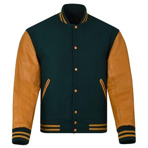 แจ็คเก็ตวาร์ซิตี้เปล่าแบบขายส่ง ปักลายปักโลโก้ตามสั่ง แจ็คเก็ตเบสบอลหนัง PU สำหรับผู้ชายและผู้หญิง - Product Image 4