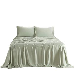 Hot Selling Summer Luxury Bamboo Bedding Cool <b>Sheet</b> Set <b>Flat</b> <b>Fitted</b> <b>Sheet</b> Sets - Product Image 1