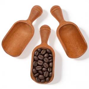 Cuchara de Madera de Haya Natural Ecológica de Diseño Clásico con Mango Largo para Café, Azúcar, Té, Almacenamiento en la Cocina (Capacidad de 10ml-30ml) - Product Image 1
