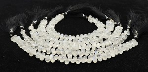 AAA Natural White <b>Rainbow</b> Moonstone Faceted Teardrop Shape Beads 5x7MM White <b>Rainbow</b> Moonstone Briolette 13 Inch By Wholesaler - Product Image 5
